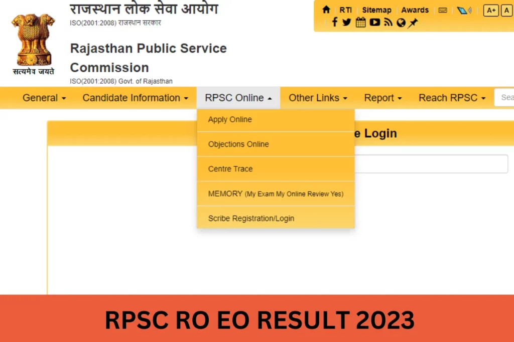 RPSC RO EO RESULT 2023