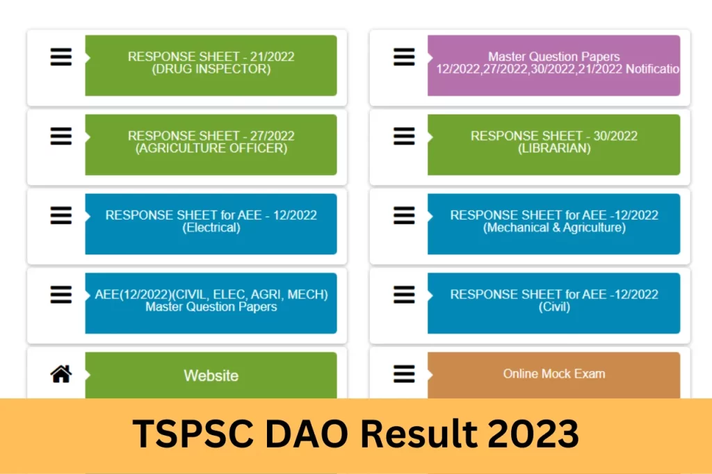 TSPSC DAO Result 2023