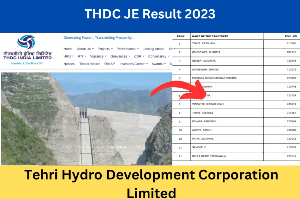 THDC JE Result 2023