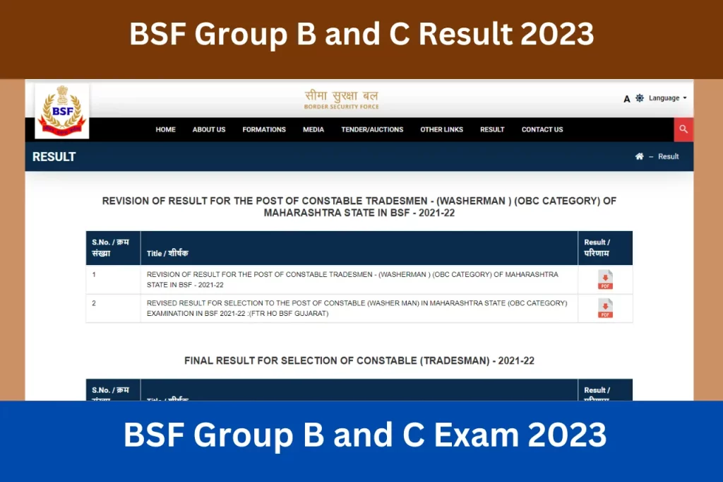 BSF Group B and C Result 2023